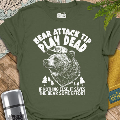 Bear Attack Tip. Play Dead. If Nothing Else It Saves The Bear Some Effort.