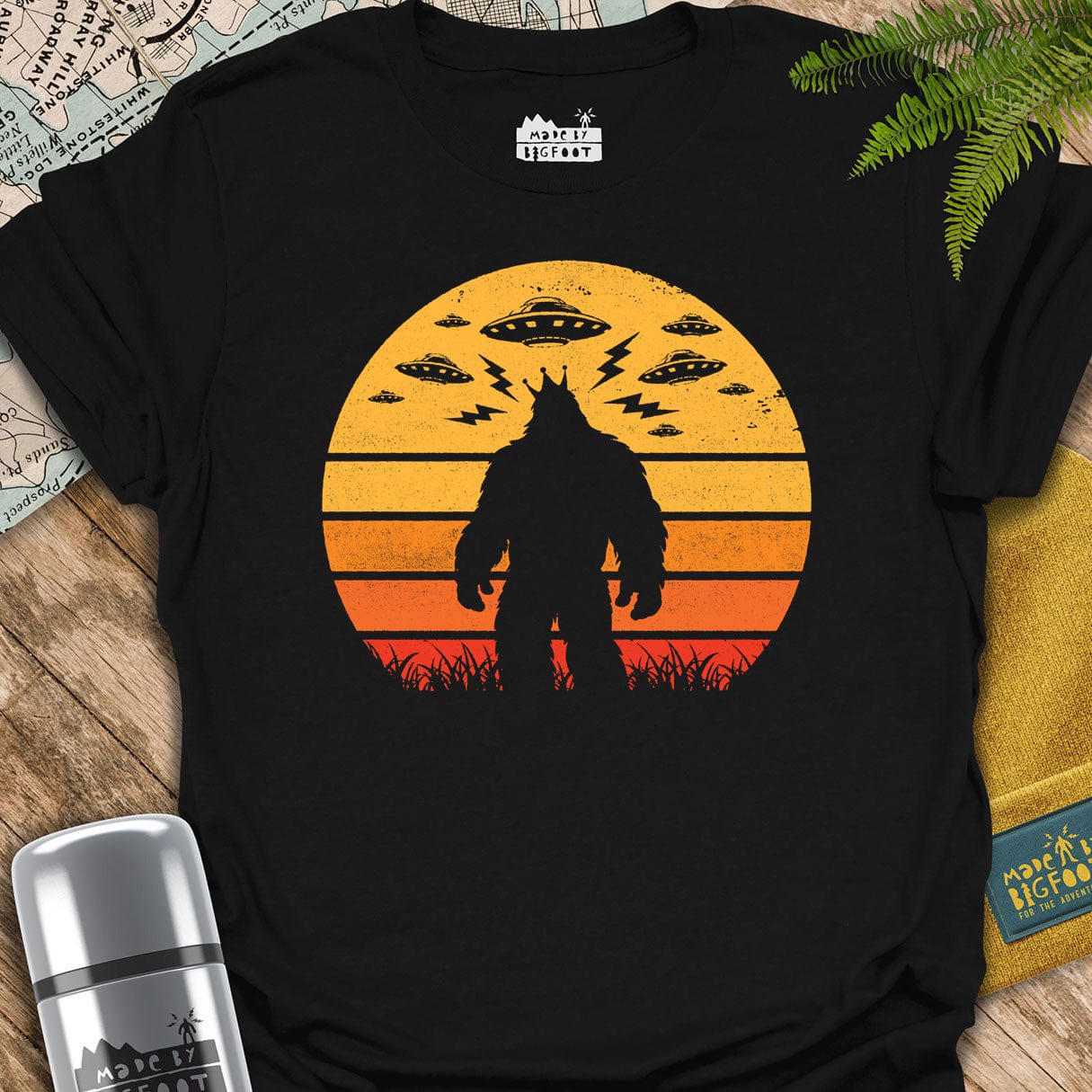 Bigfoot UFO Vintage Sunset