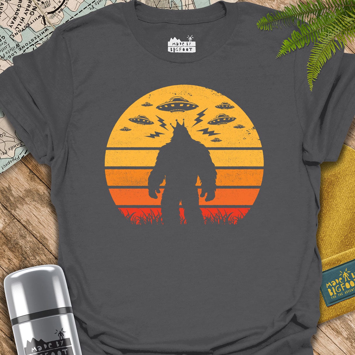 Bigfoot UFO Vintage Sunset