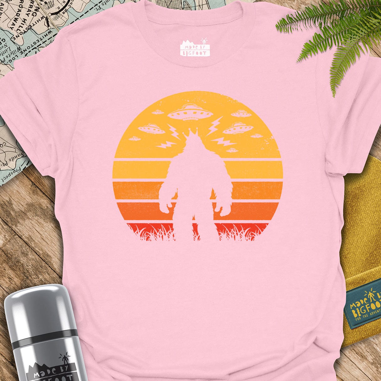 Bigfoot UFO Vintage Sunset
