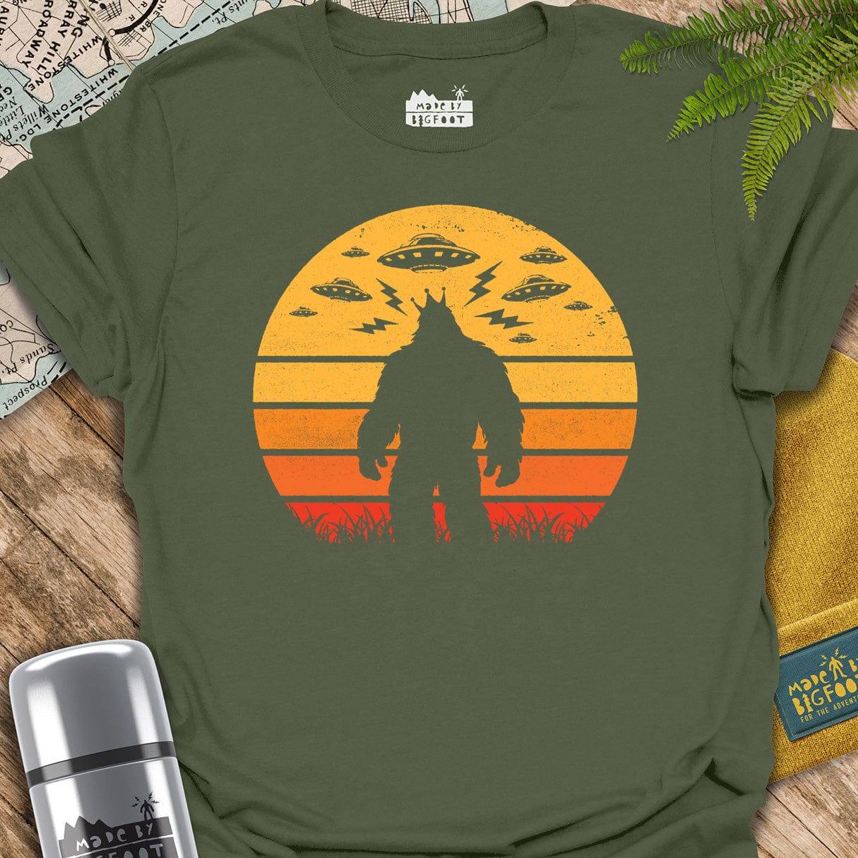 Bigfoot UFO Vintage Sunset
