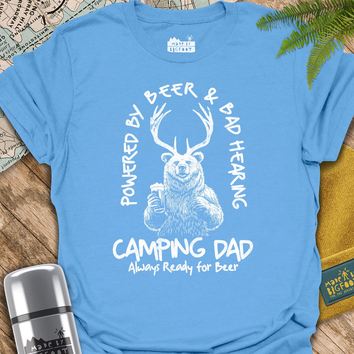 Camping Dad. Powered By Beer And Bad Hearing.