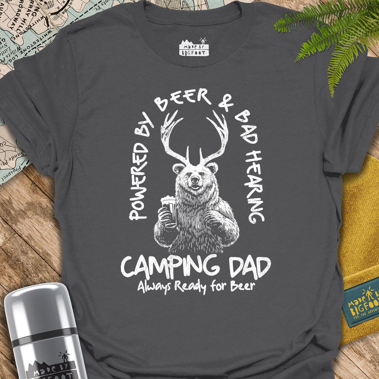 Camping Dad. Powered By Beer And Bad Hearing.