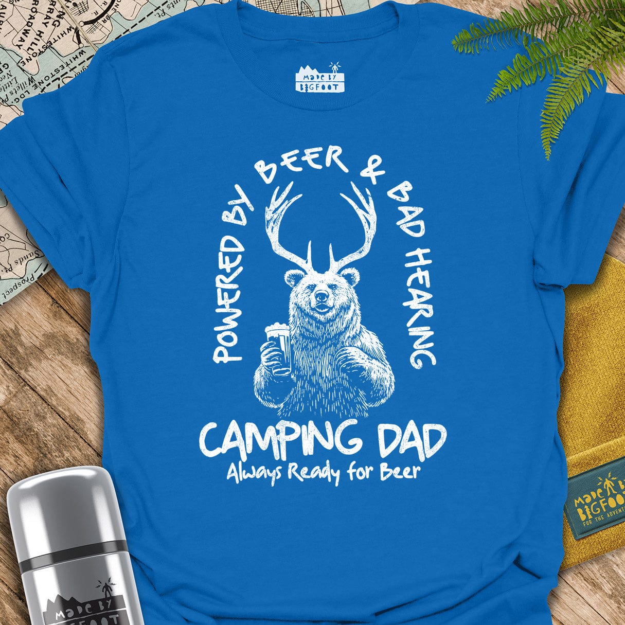 Camping Dad. Powered By Beer And Bad Hearing.
