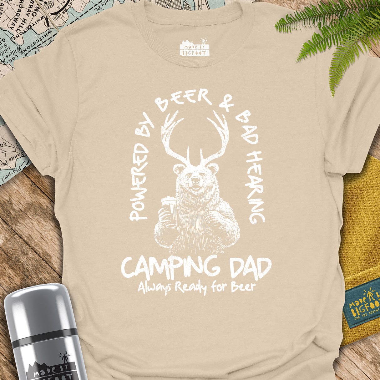Camping Dad. Powered By Beer And Bad Hearing.