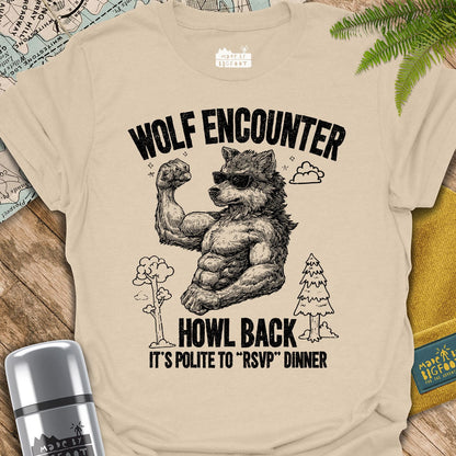 Wolf Encounter. Howl Back. It's Polite To "RSVP" Dinner