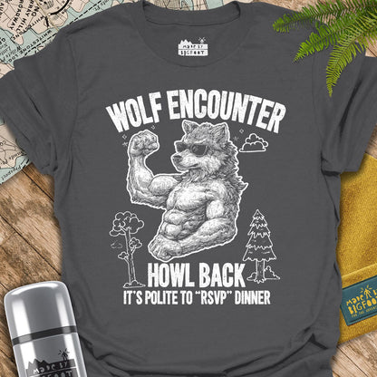 Wolf Encounter. Howl Back. It's Polite To "RSVP" Dinner