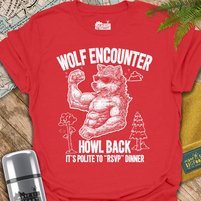Wolf Encounter. Howl Back. It's Polite To "RSVP" Dinner